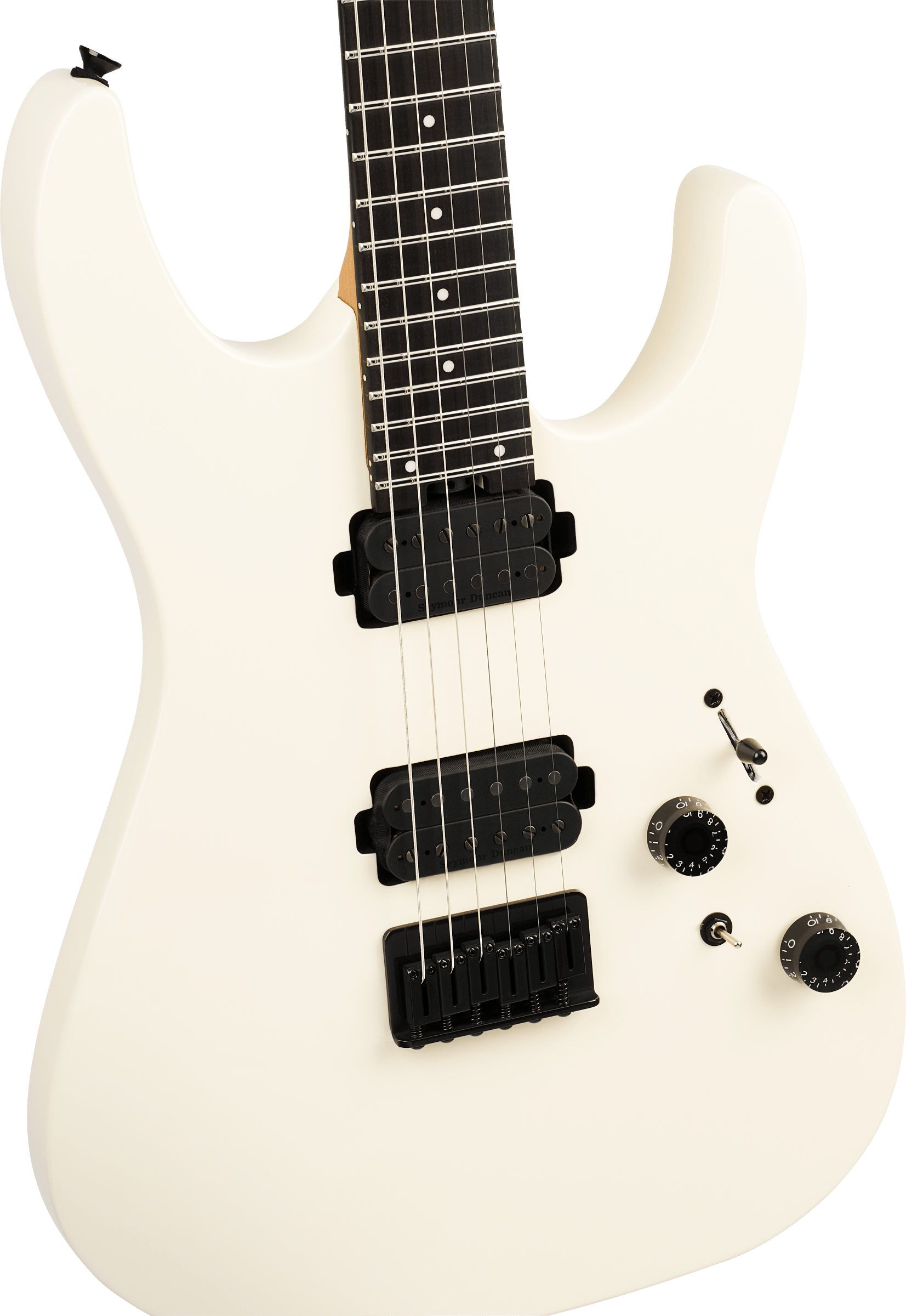 Charvel Dk24 Pro Mod Dinky Qm Plus Ht Hh Eb - Creme White - Guitarra eléctrica con forma de str. - Variation 2
