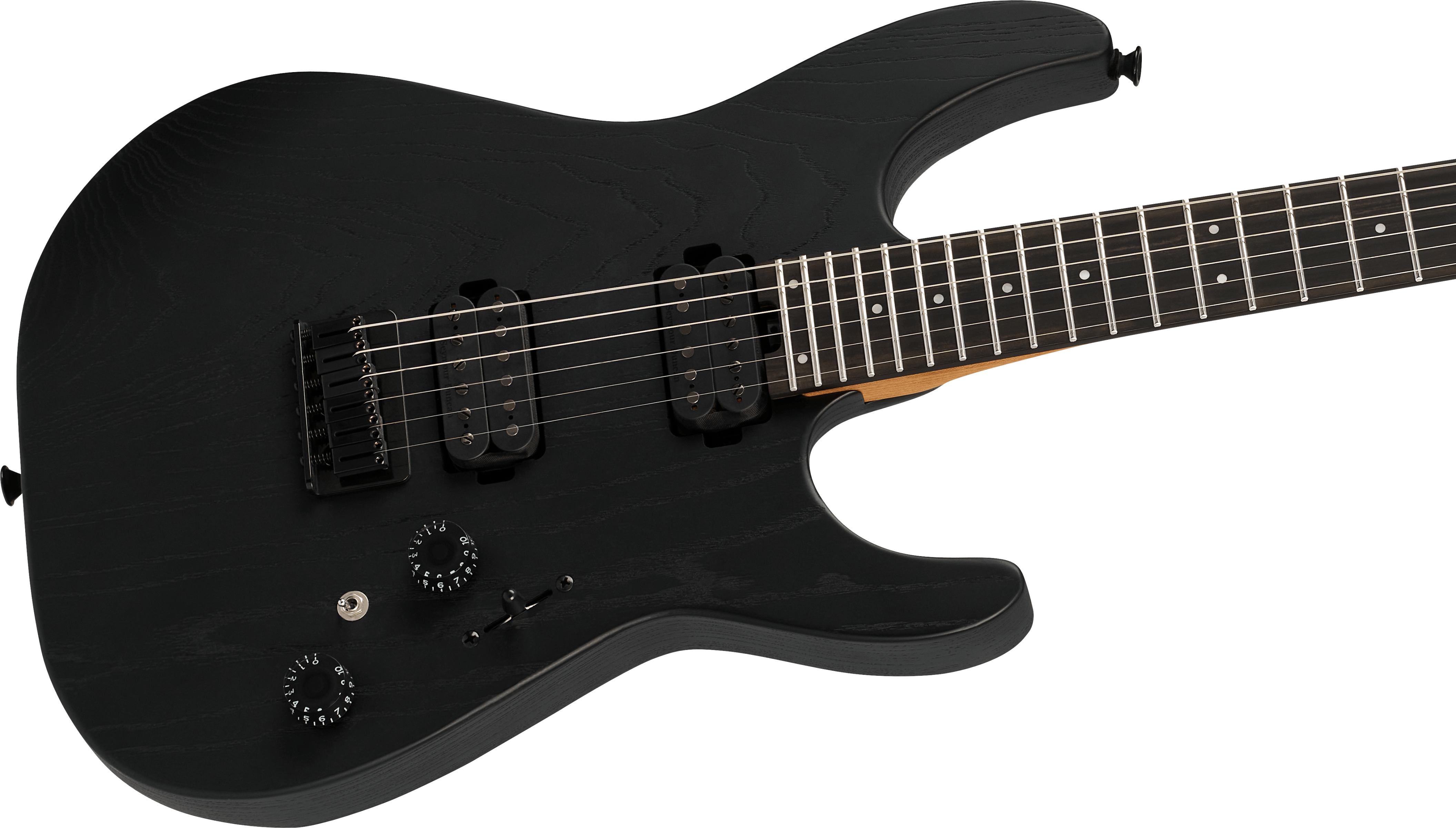 Charvel Dk24 Pro Mod Dinky Qm Plus Ht Hh Eb - Black Ash - Guitarra eléctrica con forma de str. - Variation 3
