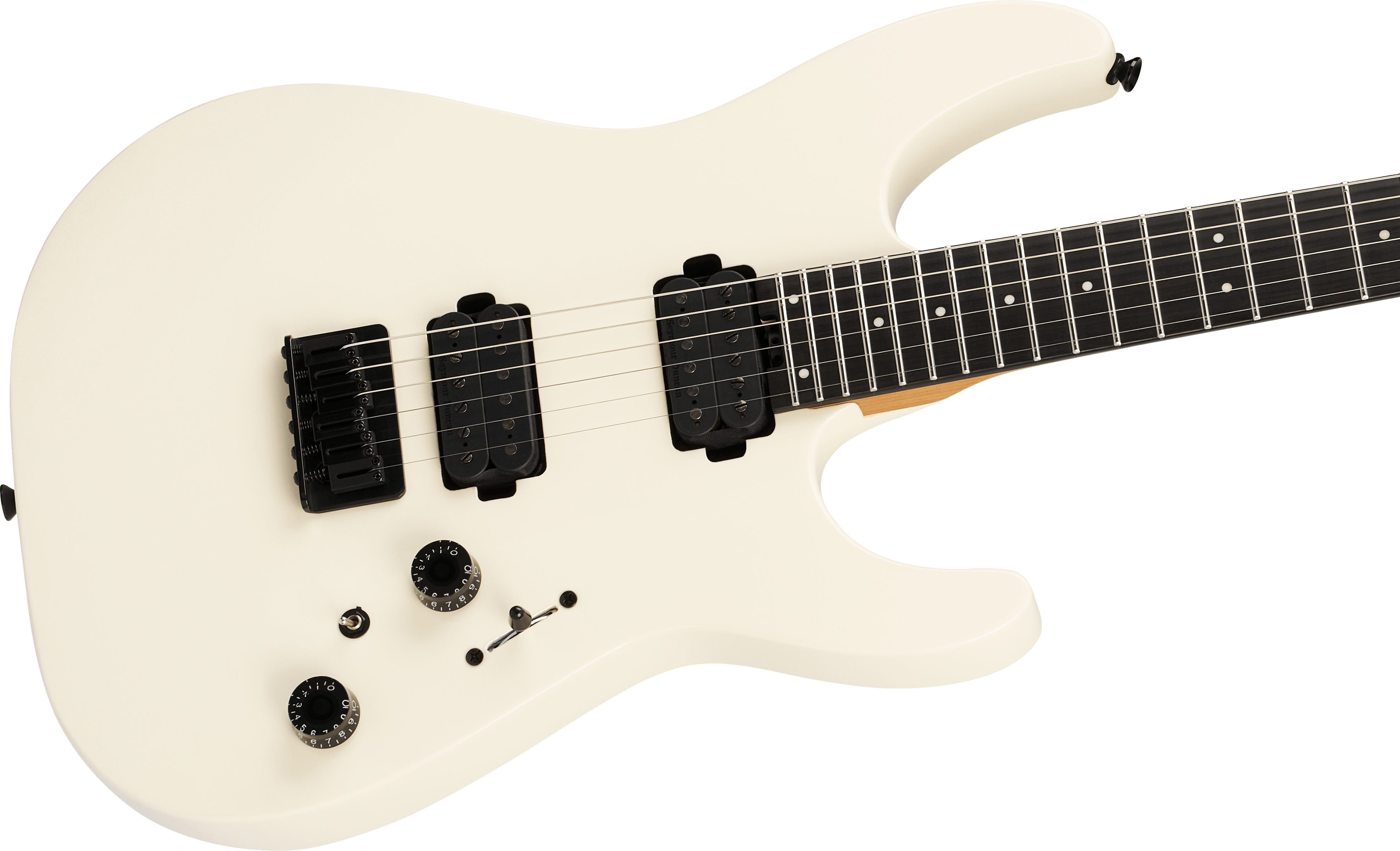 Charvel Dk24 Pro Mod Dinky Qm Plus Ht Hh Eb - Creme White - Guitarra eléctrica con forma de str. - Variation 3