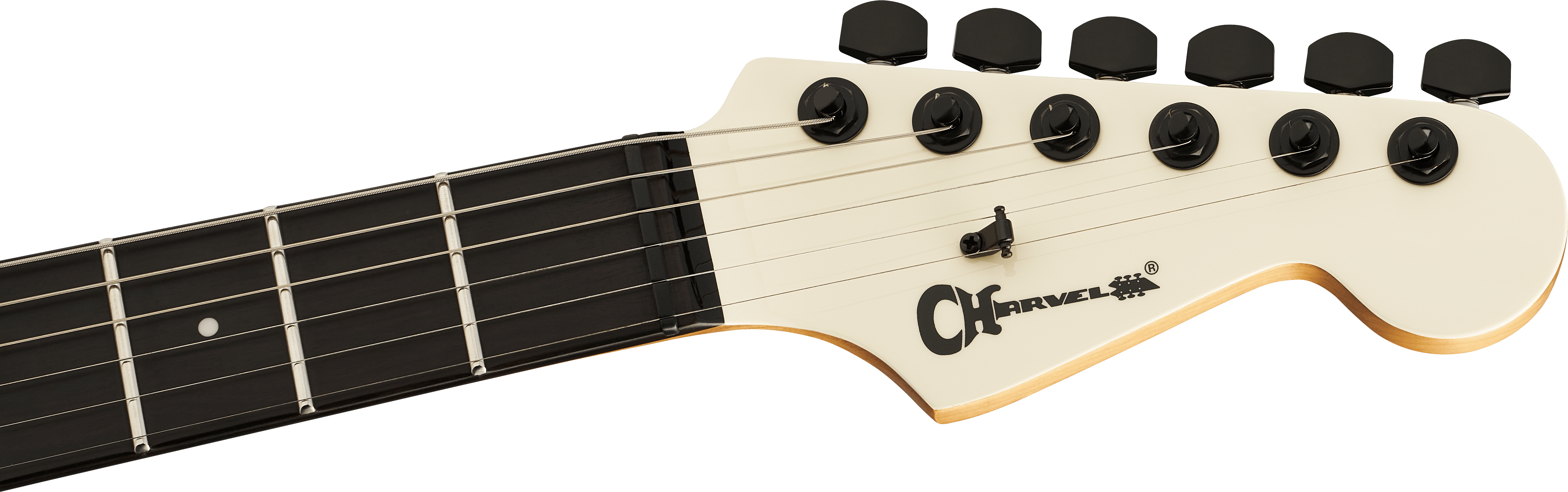 Charvel Dk24 Pro Mod Dinky Qm Plus Ht Hh Eb - Creme White - Guitarra eléctrica con forma de str. - Variation 4