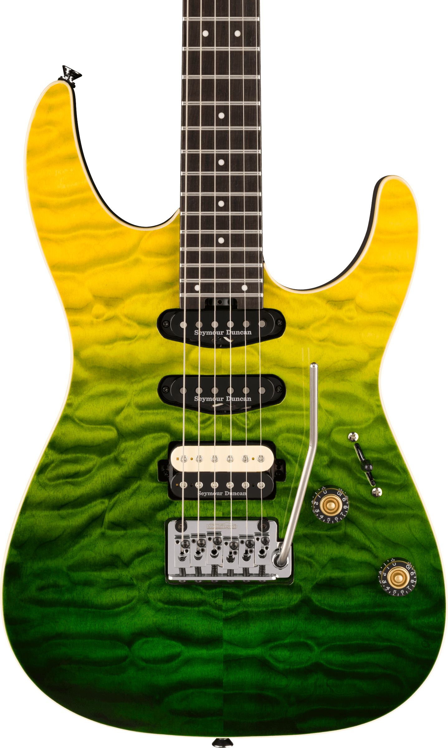 Charvel Dk24 Pro Mod Dinky Qm Plus Trem Hss Eb - Zombie Fade - Guitarra eléctrica con forma de str. - Variation 4