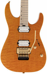 Guitarra eléctrica con forma de str. Charvel Pro-Mod DK24 HH FR M Mahogany with Quilt Maple - Dark amber