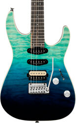 Guitarra eléctrica con forma de str. Charvel Pro-Mod Plus Dinky DK24 HSS 2PT EB QM - Blue Curacao