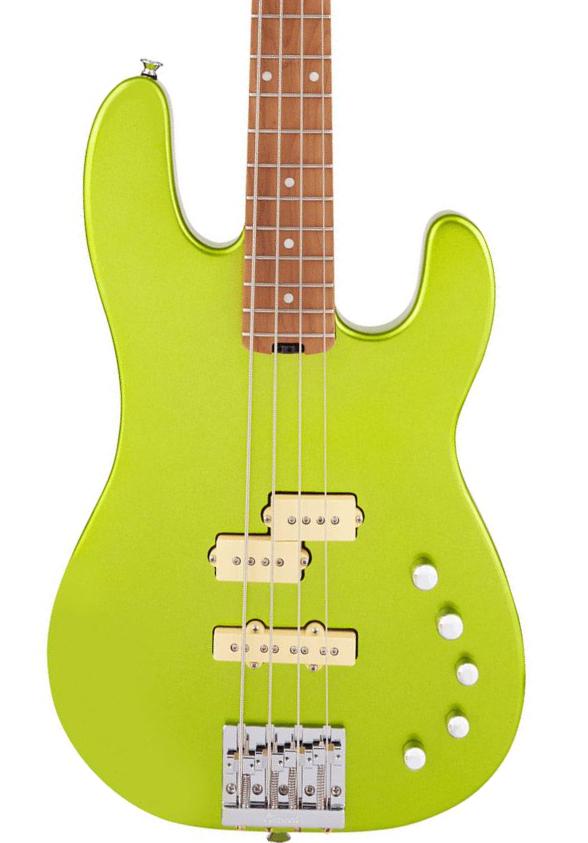 Bajo eléctrico de cuerpo sólido Charvel Pro-Mod San Dimas Bass PJ IV (MEX, MN) - Lime green metallic