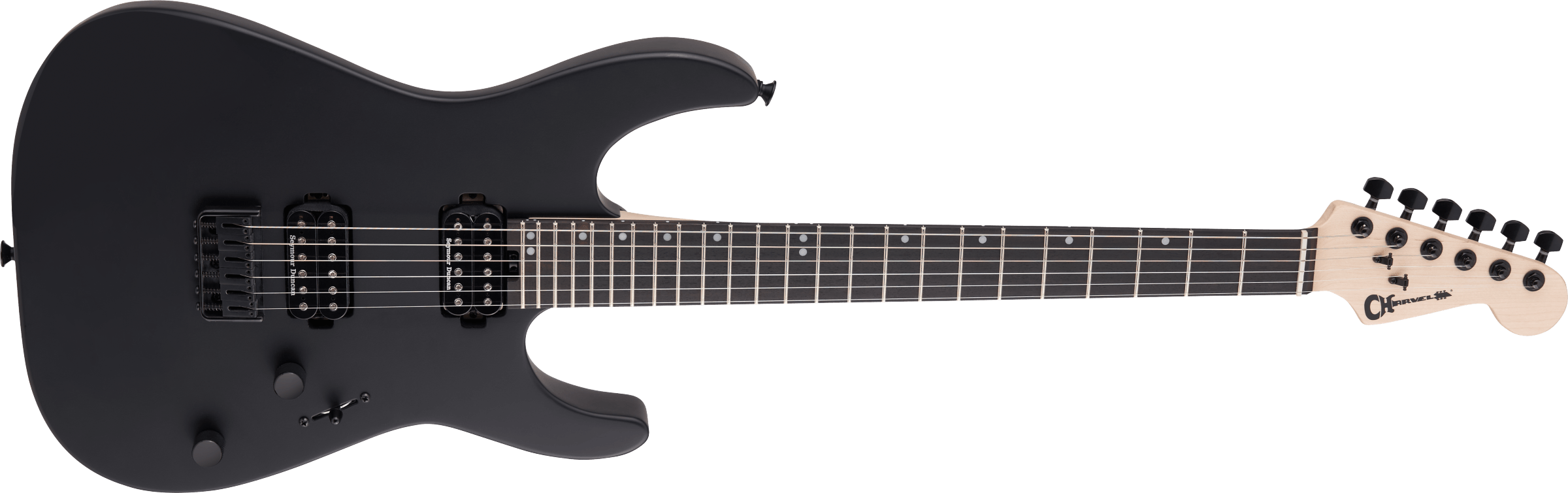 Charvel Dinky Dk24 Hh Ht E Pro-mod 2h Seymour Duncan Eb - Satin Black - Guitarra eléctrica con forma de str. - Variation 2