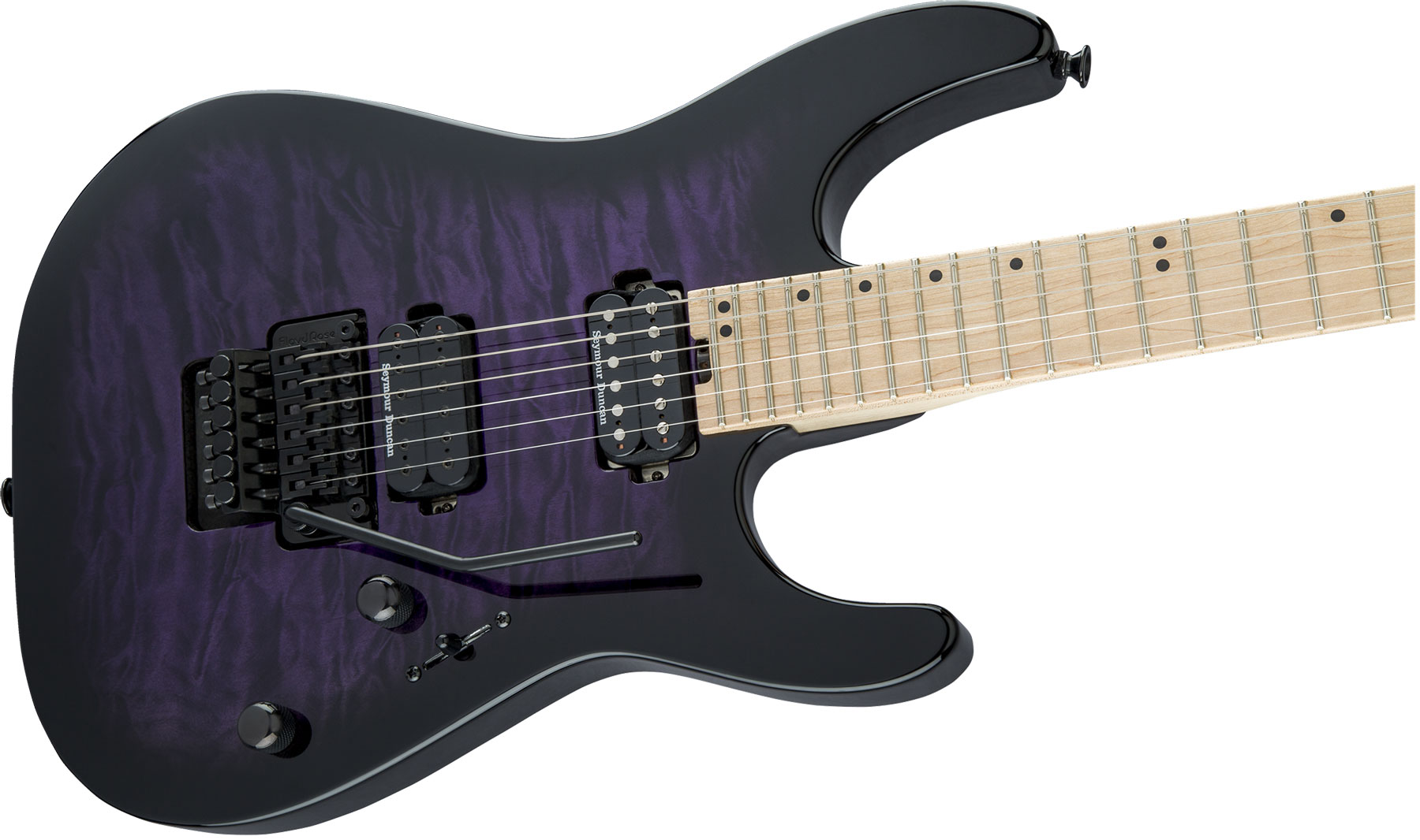 Charvel Pro-mod Dk24 Hh Fr M Qm Trem Mn - Transparent Purple Burst - Guitarra eléctrica con forma de str. - Variation 2