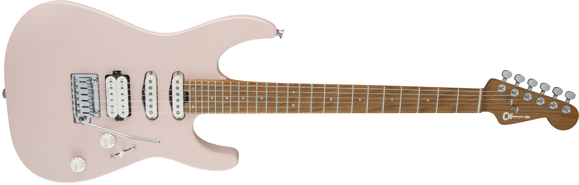 Charvel Pro-mod Dk24 Hss 2pt Cm Trem Mn - Satin Shell Pink - Guitarra eléctrica con forma de str. - Variation 2