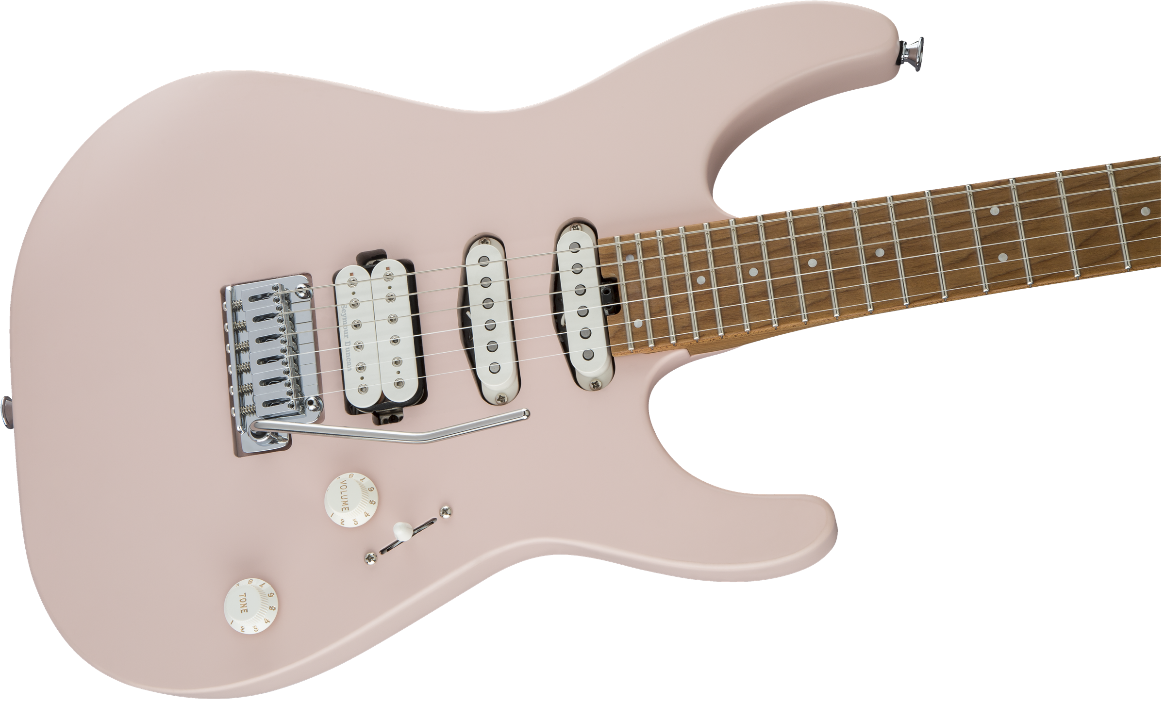 Charvel Pro-mod Dk24 Hss 2pt Cm Trem Mn - Satin Shell Pink - Guitarra eléctrica con forma de str. - Variation 3