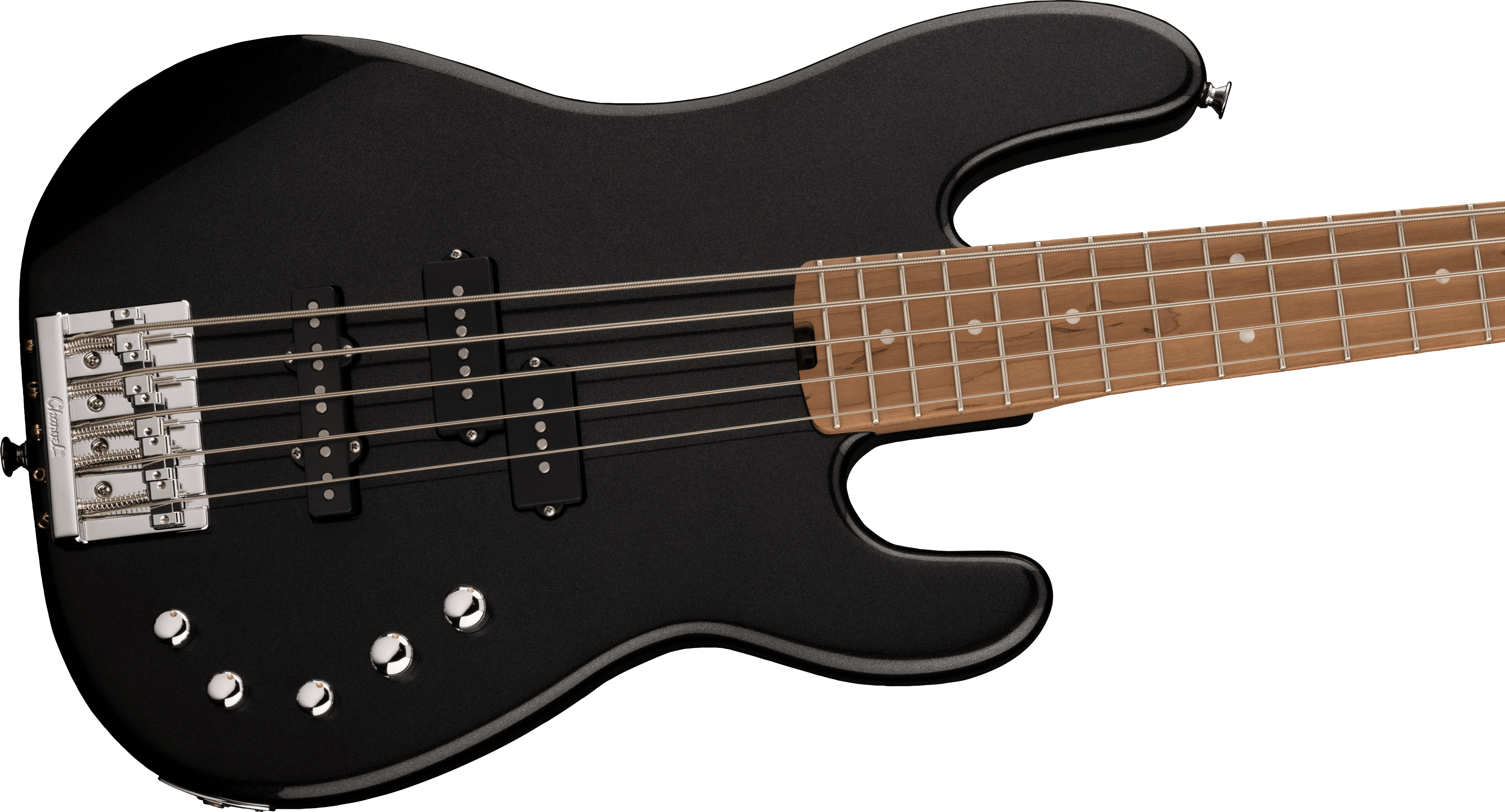 Charvel Pro Mod San Dimas Bass Pj V Mn - Metallic Black - Bajo eléctrico de cuerpo sólido - Variation 2