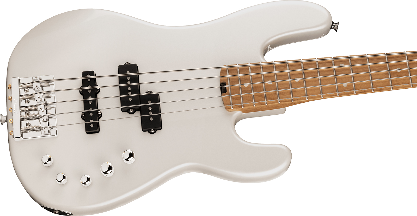 Charvel San Dimas Pj V Bass Pro-mod Mex 5c Active Dimarzio Mn - Platinum Pearl - Bajo eléctrico de cuerpo sólido - Variation 2