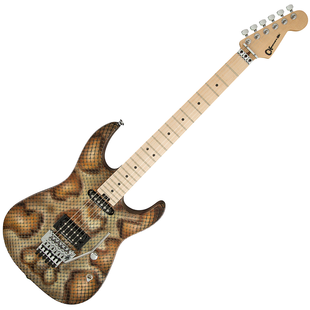Charvel Warren Demartini Pro-mod Snake Signature Hs Fr Mn - Snakeskin - Guitarra eléctrica con forma de str. - Variation 4