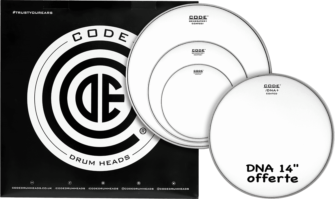 Code Drumheads Tom Pack Generator SablÉe Rock 10/12/16/+cc 14 Dna SablÉe Description Accessoires - Pack de parches - Main picture