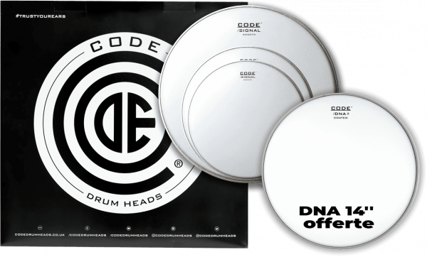 Pack de parches Code drumheads Pack Smooth Rock + DNA 14 Offerte