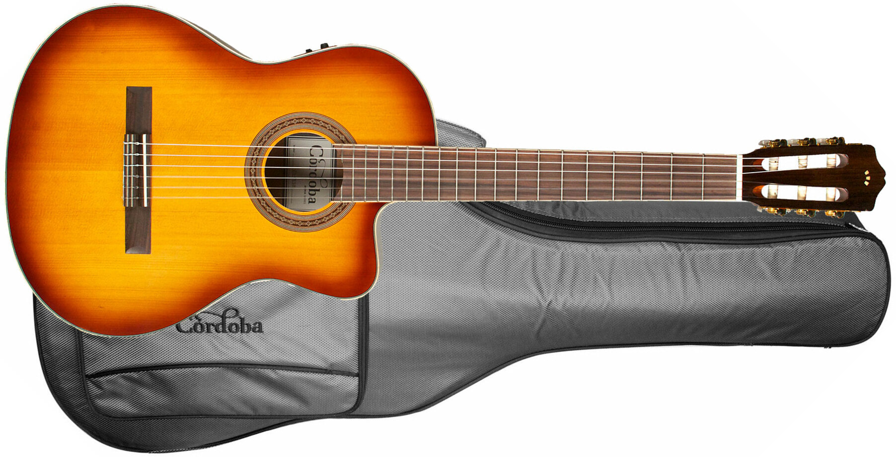 Cordoba C5-ce Iberia Cw Cedre Acajou Rw +housse - Sunburst - Guitarra clásica 4/4 - Main picture