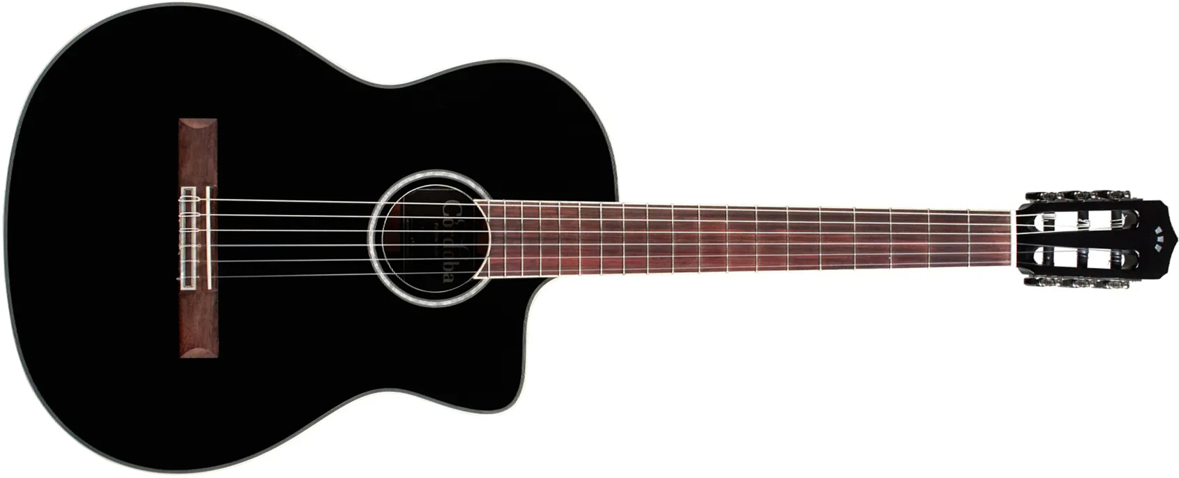 Cordoba Fusion 5 4/4 Cw Epicea Acajou Pf - Jet Black - Guitarra clásica 4/4 - Main picture