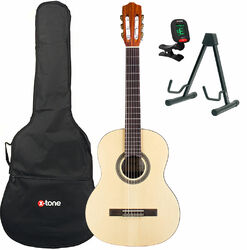 Pack guitarra clásica Cordoba Protégé C1M 1/2 + housse + accordeur + stand - Natural