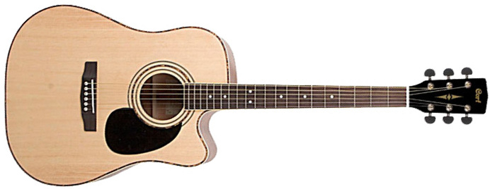 Cort Ad880ce Standard Dreadnought Cw Epicea Acajou Mer - Natural Glossy - Guitarra electro acustica - Main picture