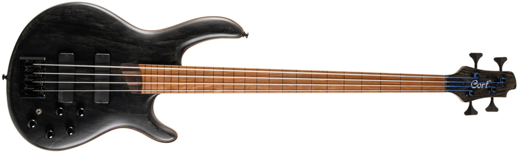 Cort B4 Element Active Bartolini Fretless Mn - Black - Bajo eléctrico de cuerpo sólido - Main picture