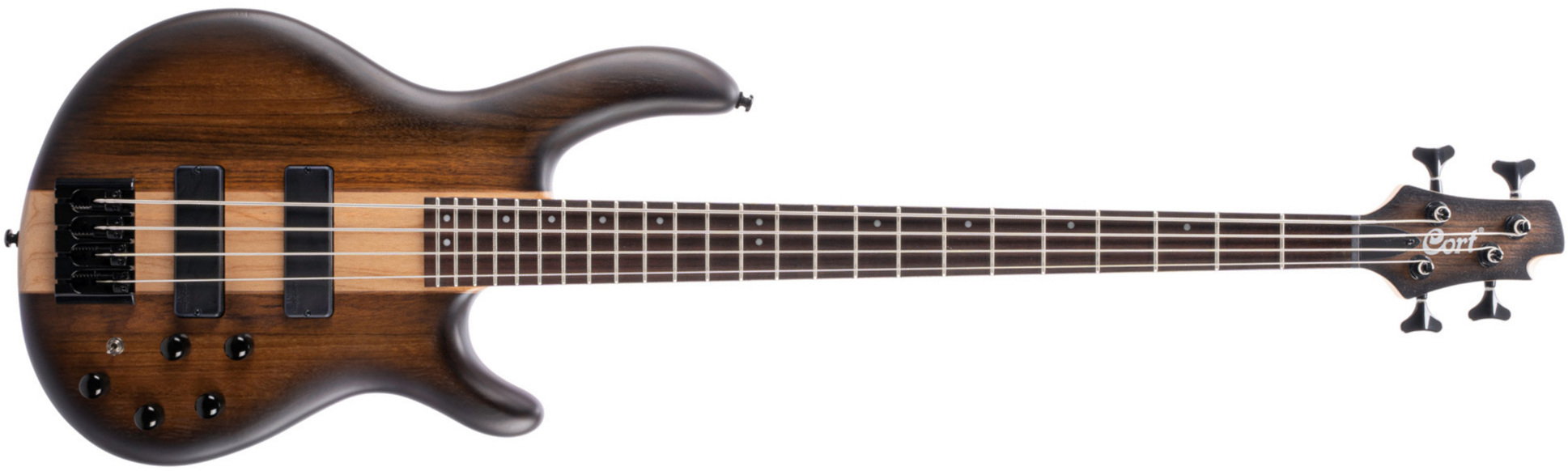 Cort C4 Plus Ovmh Artisan - Antique Brown Burst - Bajo eléctrico de cuerpo sólido - Main picture