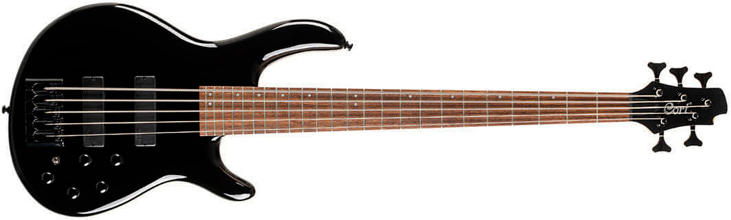Cort C5 Deluxe Artisan 5c Active Bartolini Jat - Black - Bajo eléctrico de cuerpo sólido - Main picture
