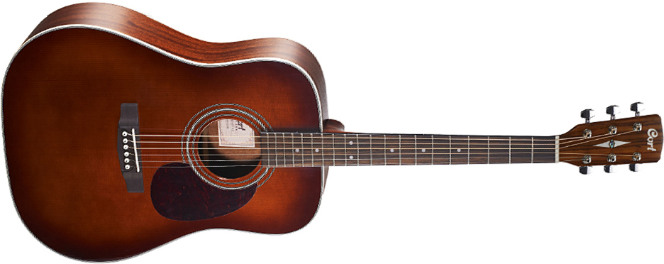 Cort Earth 70 Br Dreadnought Epicea Acajou - Brown Gloss - Guitarra acústica & electro - Main picture