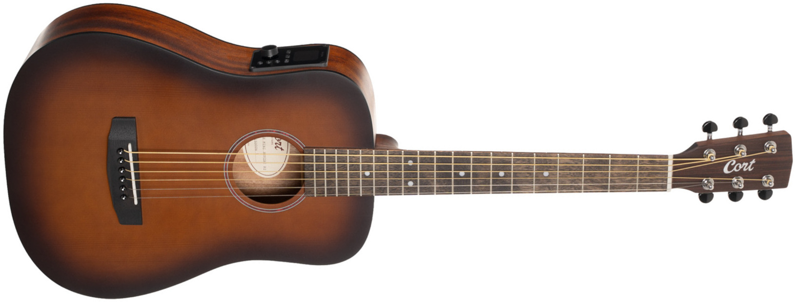 Cort Earth Go Hyvibe Epicea Acajou Lau - Brown Burst - Guitarra folk - Main picture