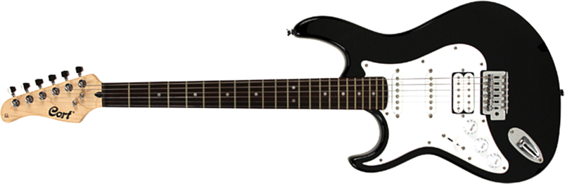 Cort G110g Bk Gaucher Hss Trem - Black - Guitarra electrica para zurdos - Main picture