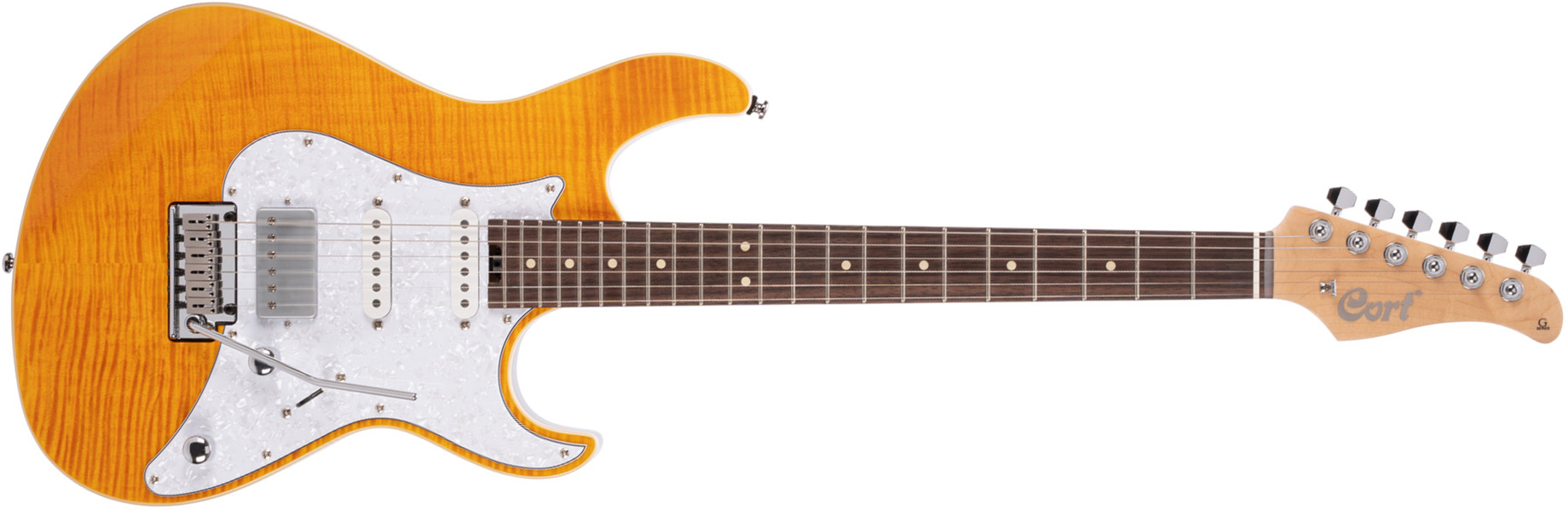Cort G280 Seam Hss Trem Rw - Amber - Guitarra eléctrica con forma de str. - Main picture