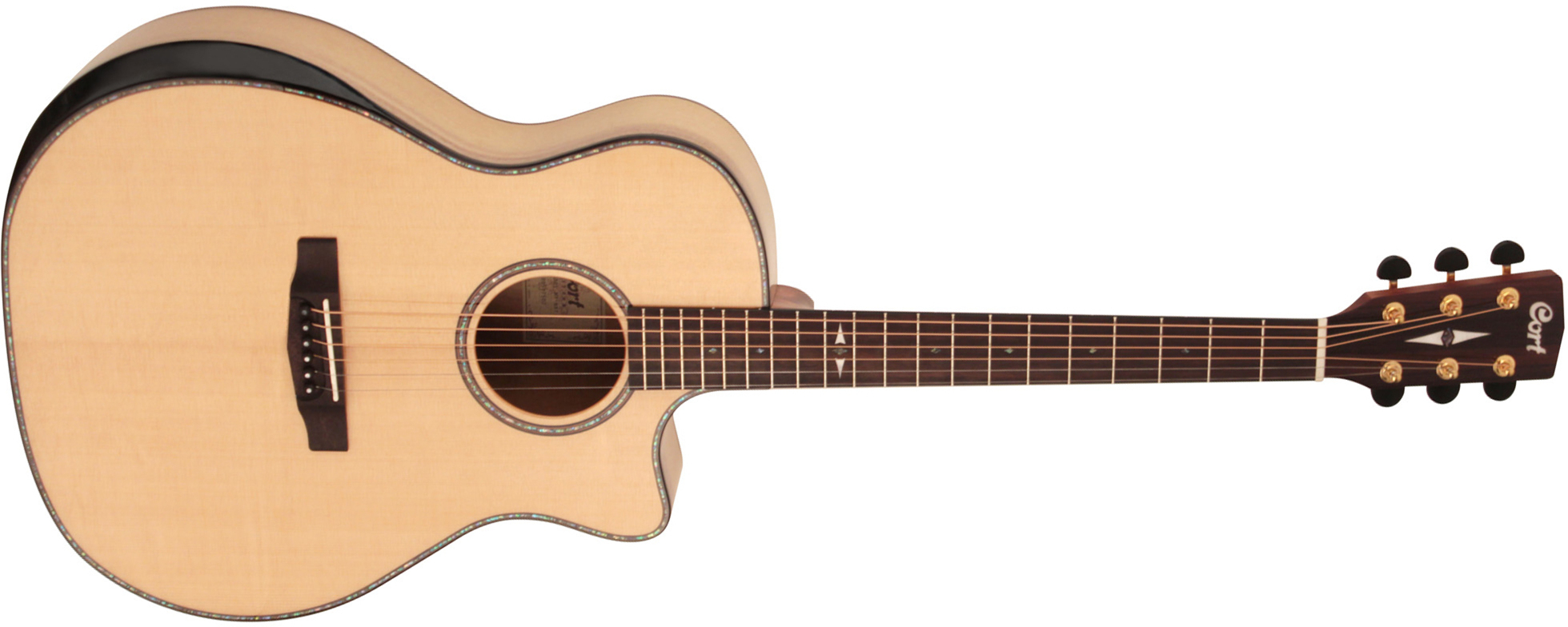 Cort Ga-my Bevel Grand Auditorium Cw Epicea Myrtlewood Ova - Natural - Guitarra folk - Main picture