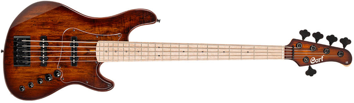 Cort Gb Fusion 5c Mn - Antique Brown Burst - Bajo eléctrico de cuerpo sólido - Main picture