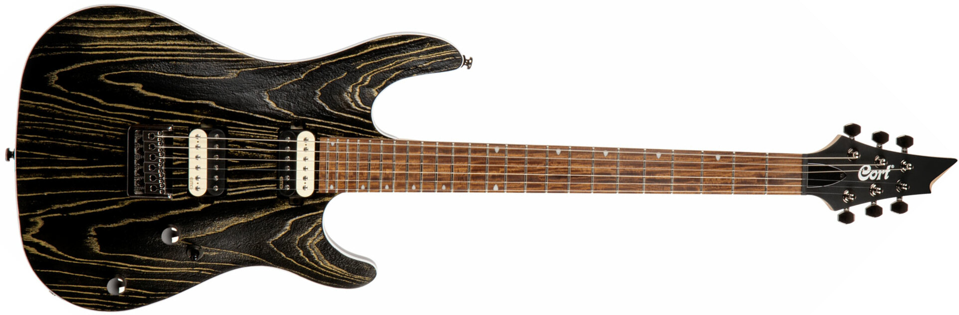 Cort Kx300 Ebr Hh Emg Ht Jat - Etched Black Gold - Guitarra eléctrica con forma de str. - Main picture