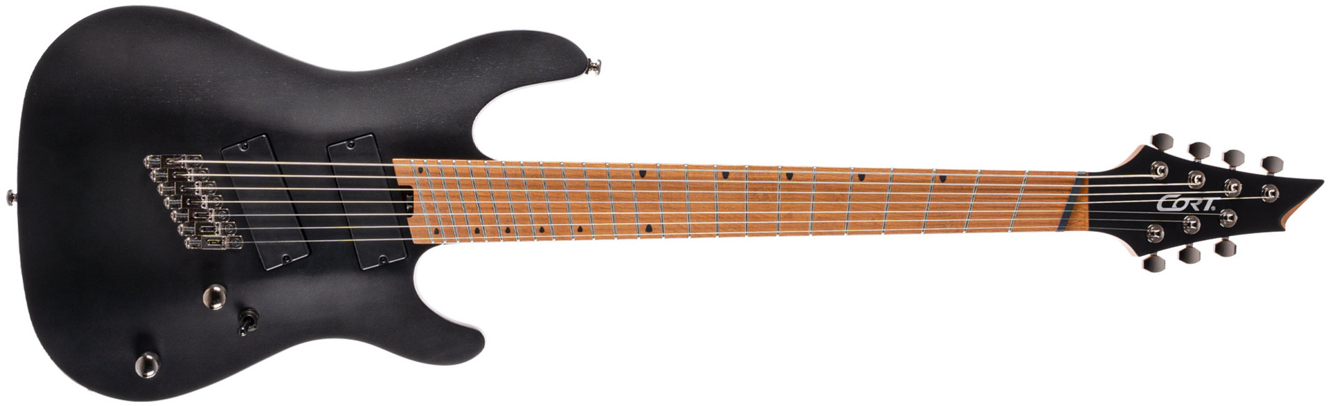 Cort Kx307 Multiscale 7c Ht Mn - Open Pore Black - Multi-Scale Guitar - Main picture