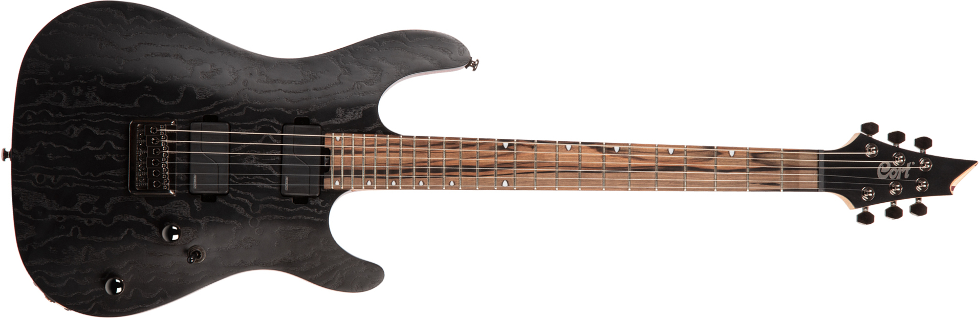 Cort Kx500 Hh Fishman Fluence Ht Eb - Etched Black - Guitarra eléctrica con forma de str. - Main picture