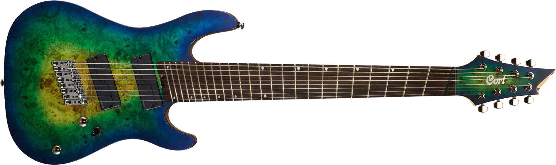 Cort Kx508ms 8c Multi Diapason Baryton Hh Fishman Fluence Eb - Mariana Blue Burst - Guitarra electrica de 8 y 9 cuerdas - Main picture
