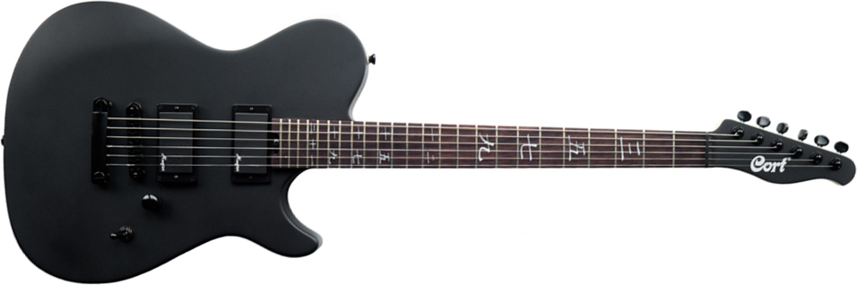 Cort M-jet Manson Stage Hh Ht Jat - Matt Black - Guitarra eléctrica con forma de tel - Main picture