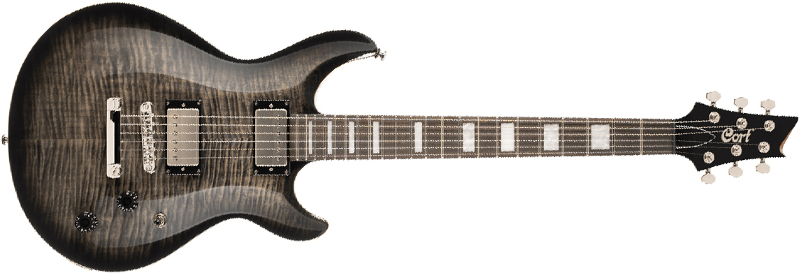 Cort M600 2h Ht Rw - Trans Black Burst - Guitarra eléctrica de doble corte - Main picture