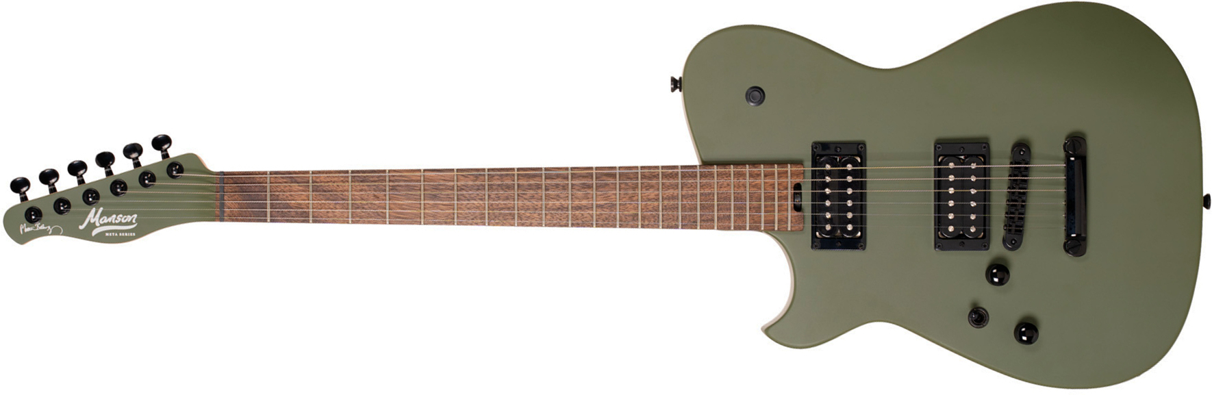 Cort Matthew Bellamy Mbm2h Gaucher Signature 2h Ht Lau - Satin Olive Green - Guitarra eléctrica con forma de tel - Main picture