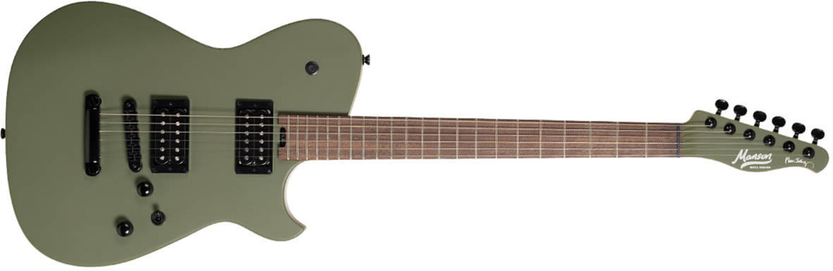 Cort Matthew Bellamy Mbm2h Meta Signature 2h Ht Lau - Satin Olive Green - Guitarra eléctrica con forma de tel - Main picture