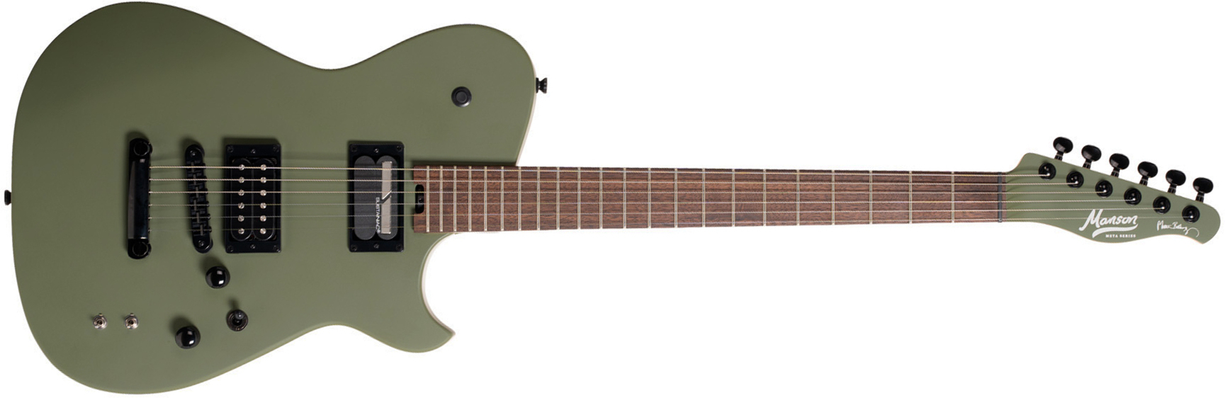 Cort Matthew Bellamy Mbm2h Sustainiac Meta Signature 2h Ht Lau - Satin Olive Green - Guitarra eléctrica con forma de tel - Main picture