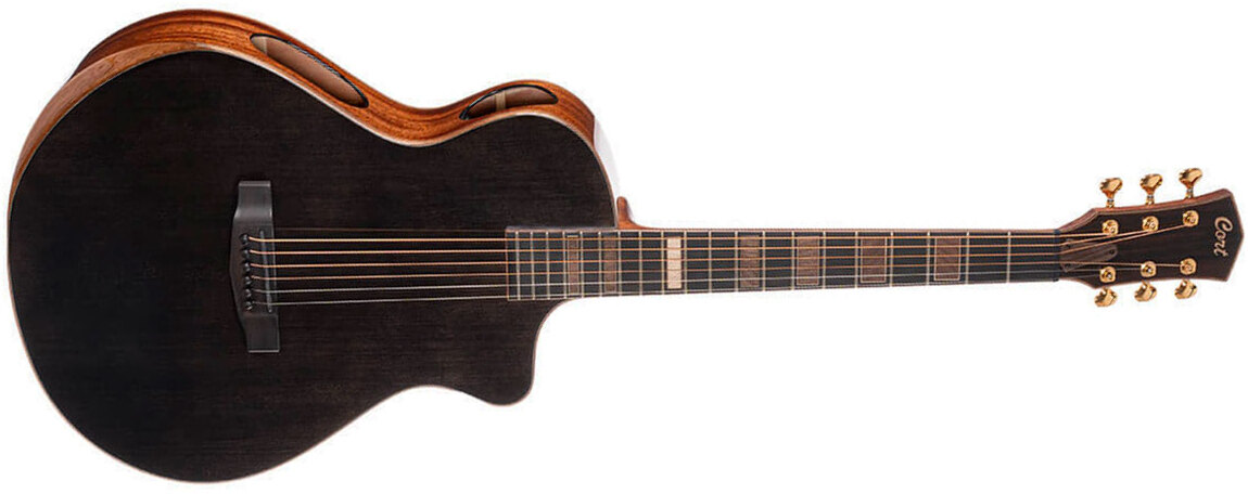 Cort Modern Masterpiece Concert Cw Epicea Acajou Eb - Black - Guitarra folk - Main picture