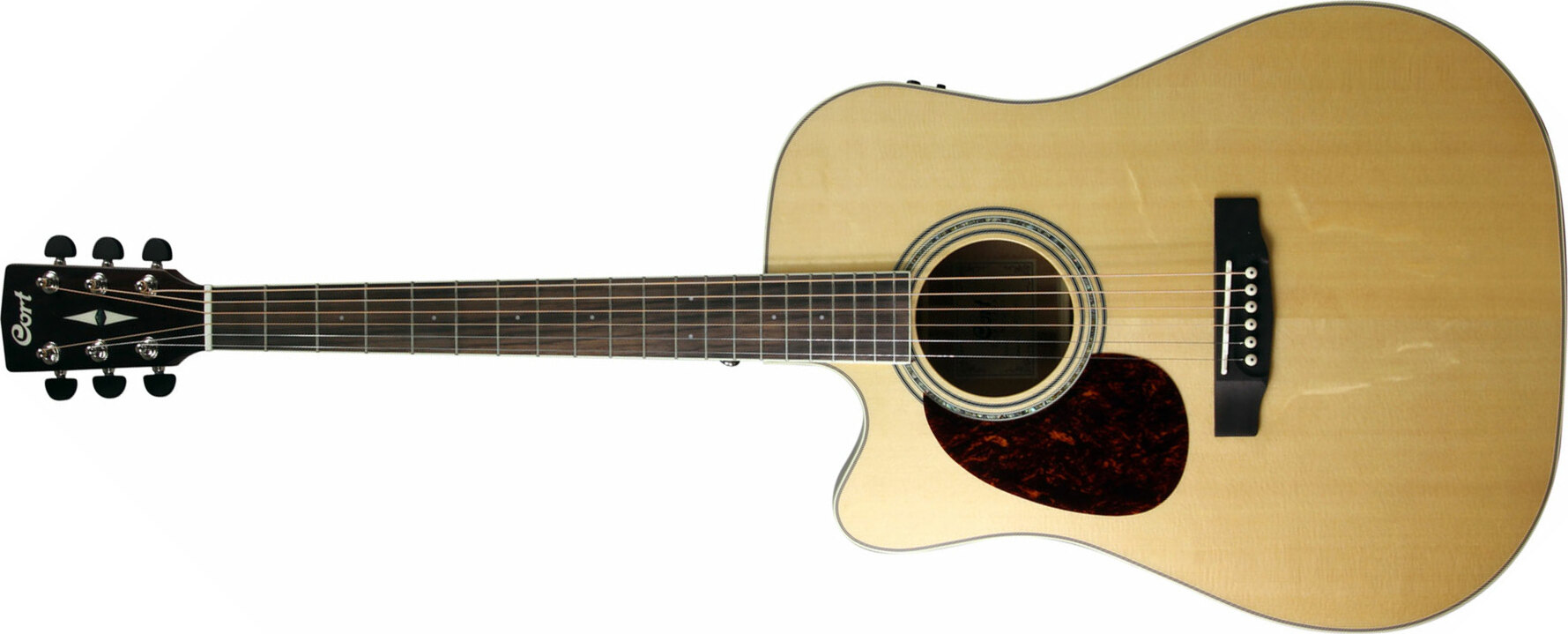 Cort Mr710f Lh Dreadnought Cw Gaucher Epicea Acajou Ova - Natural Satin - Guitarra electro acustica - Main picture