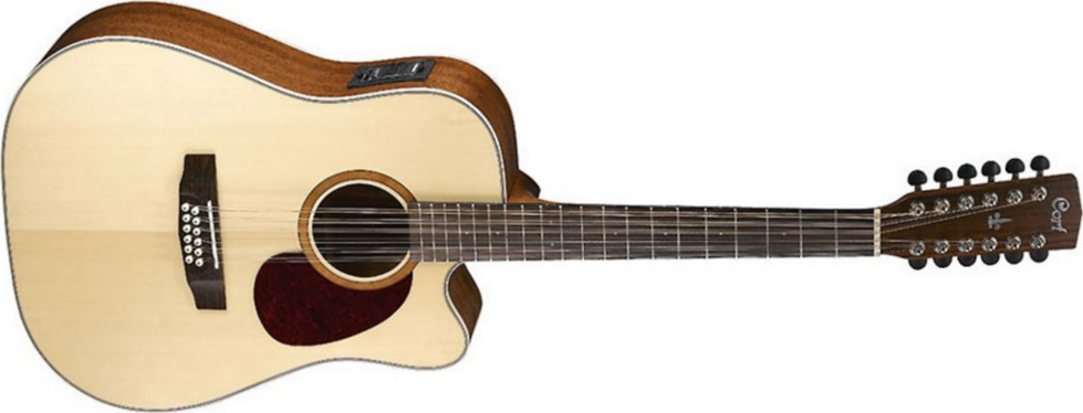 Cort Mr710f12 Dreadnought Cw 12c Epice Acajou Ova - Natural Satin - Guitarra electro acustica - Main picture