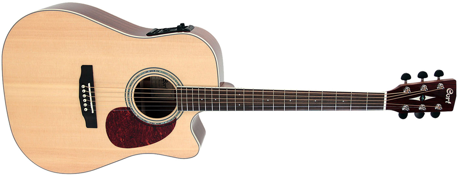 Cort Mr710fx Dreadnought Cw Epicea Acajou Ova - Natural Glossy - Guitarra electro acustica - Main picture