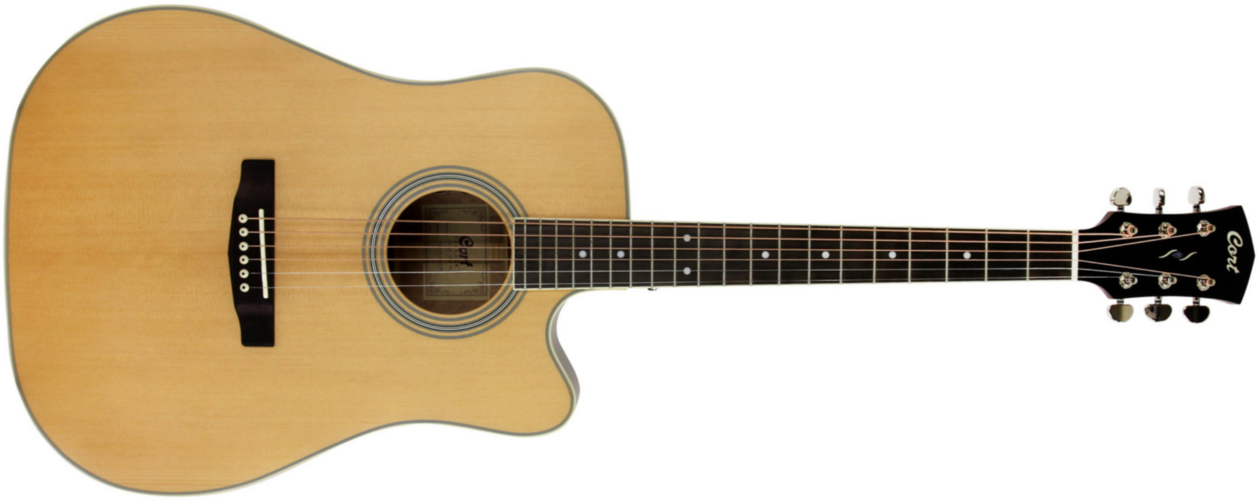 Cort Pure-dcf Dreadnought Electro Epicea Acajou Ov - Natural Satin - Guitarra folk - Main picture