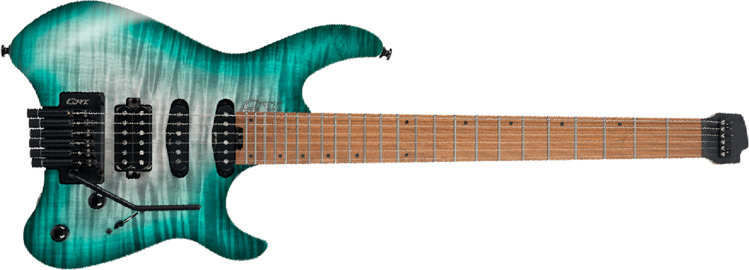Cort Space G6tr 2h Fr Mn - Semi Gloss Lagoon - Guitarra eléctrica de doble corte - Main picture