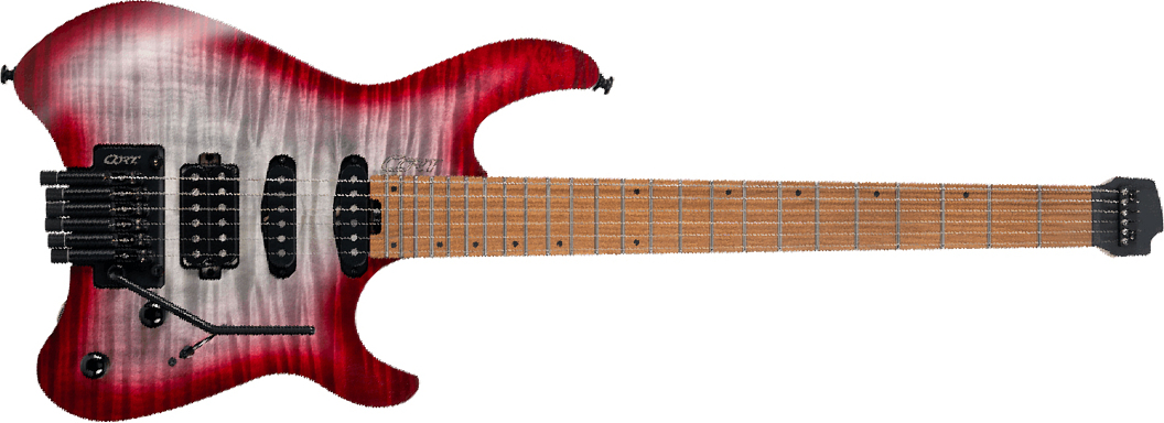 Cort Space G6tr 2h Fr Mn - Gloss Lava - Guitarra eléctrica de viaje - Main picture