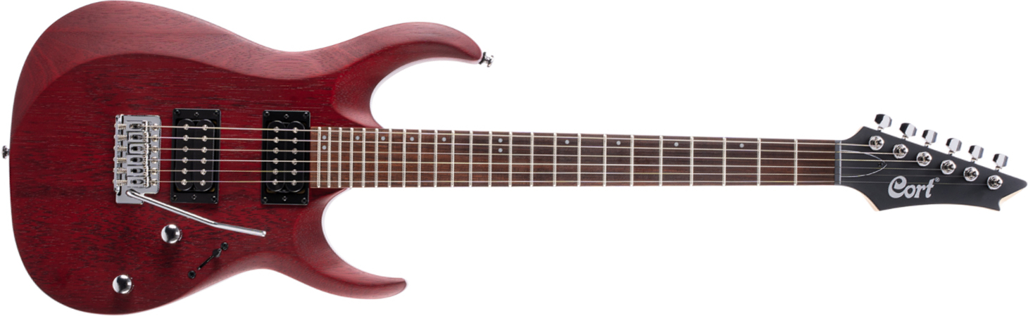 Cort X100 Opbc 2h Trem Jat - Open Pore Black Cherry - Guitarra eléctrica con forma de str. - Main picture