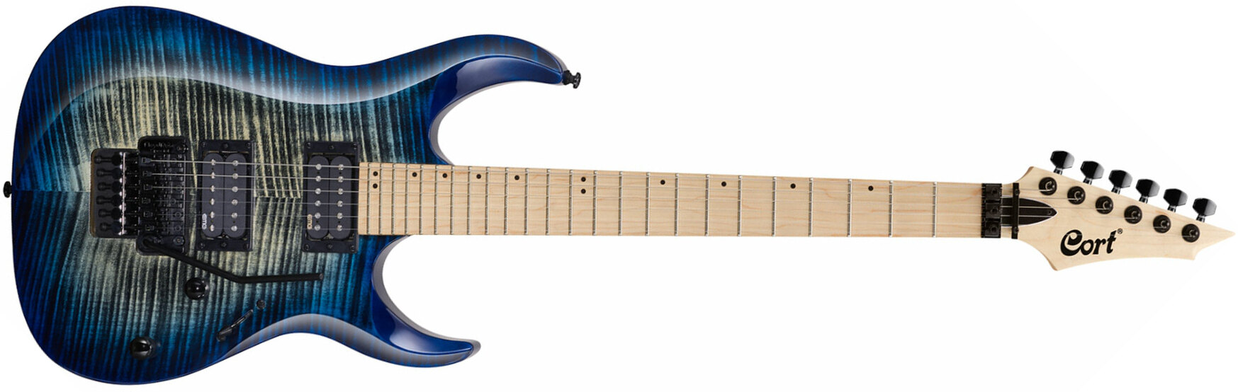 Cort X300 Fr Hh Mn - Blue Burst - Guitarra eléctrica con forma de str. - Main picture