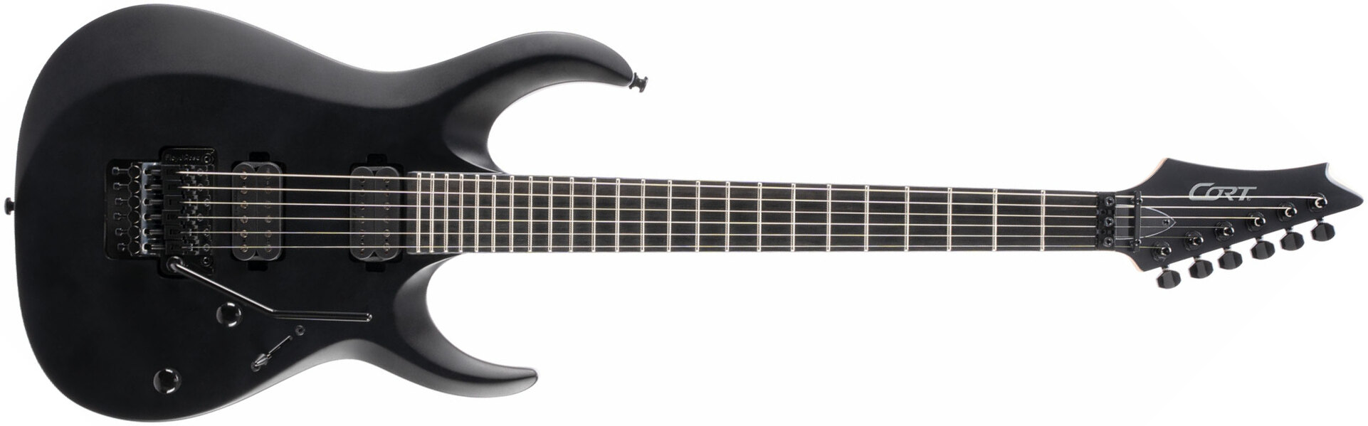 Cort X500 Menace Hh Seymour Duncan Fr Eb - Black Satin - Guitarra eléctrica con forma de str. - Main picture