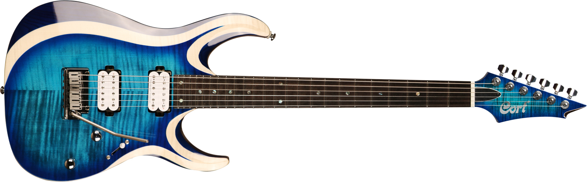 Cort X700 Duality Hh Seymour Duncan Ht Eb - Light Blue Burst - Guitarra eléctrica con forma de str. - Main picture